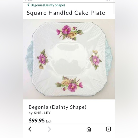 Vintage Shelley Begonia cake plate - Picture 8 of 8